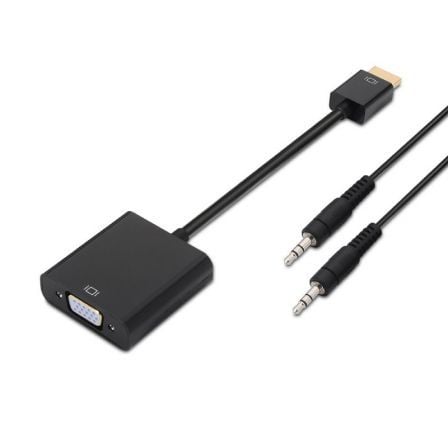 Conversor Aisens A122-0126/ HDMI Macho – VGA Hembra/ Jack 3.5 Hembra/ 10cm/ Negro | TecnoSoft art ais adp20a122 0126 1