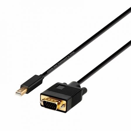 Cable Conversor Aisens A125-0362/ Mini DP Macho – VGA Macho/ 2m/ Negro | TecnoSoft art ais adp20a125 0362 1