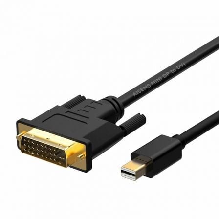 Cable Conversor Mini DisplayPort Aisens A125-0363/ Mini DisplayPort Macho – DVI Macho/ 2m/ Negro | TecnoSoft art ais adp20a125 0363 1