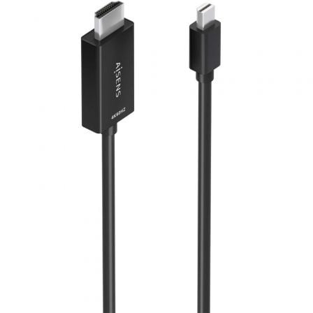 Cable Conversor Aisens A125-0886/ Mini DisplayPort Macho – HDMI 4K Macho/ 1m/ Negro | TecnoSoft art ais adp20a125 0886 1