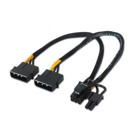 Cable Alimentación Tarjeta Gráfica Aisens A131-0165/ 2x Molex Macho – Molex 6+2 PIN Macho/ Hasta 54W/ 20cm | TecnoSoft art ais cab a131 0165 1