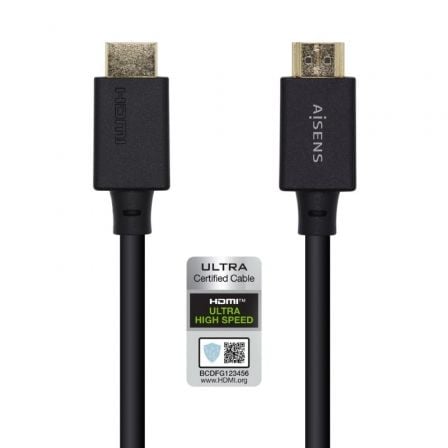 Cable HDMI 2.1 8K Aisens A150-0422/ HDMI Macho – HDMI Macho/ 1.5m/ Certificado/ Negro | TecnoSoft art ais cab hdmi a150 0422 1