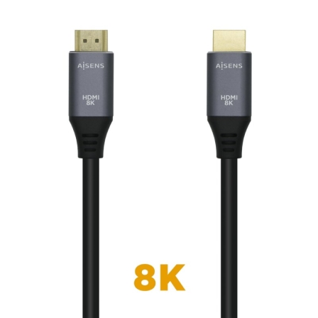 Cable HDMI 2.1 8K Aisens A150-0427/ HDMI Macho – HDMI Macho/ 1.5m/ Gris Negro | TecnoSoft art ais cab hdmi a150 0427 1