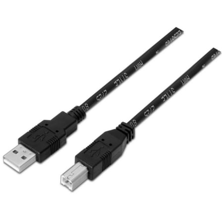 Cable USB 2.0 Impresora Aisens A101-0005/ USB Tipo-B Macho – USB Macho/ 1m/ Negro | TecnoSoft art ais cab20a101 0005 1