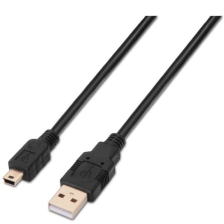 Cable USB 2.0 Aisens A101-0023/ USB Macho – USB Mini Macho/ 50cm/ Negro | TecnoSoft art ais cab20a101 0023 1