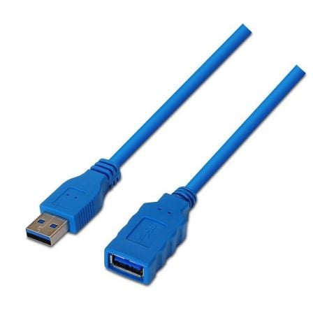 Cable Alargador USB 3.0 Aisens A105-0046/ USB Macho – USB Hembra/ Hasta 9W/ 625Mbps/ 2m/ Azul | TecnoSoft art ais cab20a105 0046 1