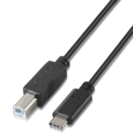 Cable USB 2.0 Impresora Aisens A107-0054/ USB Tipo-C Macho – USB Tipo-B Macho/ 480Mbps/ 2m/ Negro | TecnoSoft art ais cab20a107 0054 1