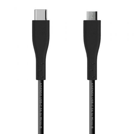 Cable USB 2.0 Aisens A107-0349/ USB Tipo-C Macho – MicroUSB Macho/ 480Mbps/ 1m/ Negro | TecnoSoft art ais cab20a107 0349 1