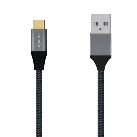 Cable USB 3.1 Tipo-C Aisens A107-0630/ USB Tipo-C Macho – USB Macho/ 10Gbps/ 50cm/ Gris | TecnoSoft art ais cab20a107 0630 1