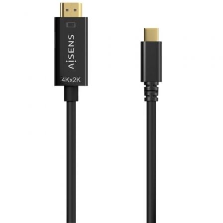 Cable Conversor HDMI 4K Aisens A109-0623/ USB Tipo-C Macho – HDMI Macho/ Hasta 27W/ 1250Mbps/ 80cm/ Negro | TecnoSoft art ais cab20a109 0623 1