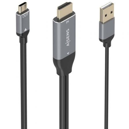 Cable Conversor Aisens A109-0871/ HDMI Macho/ USB Macho – USB Tipo-C Macho/ 1.8m/ Negro | TecnoSoft art ais cab20a109 0871 1