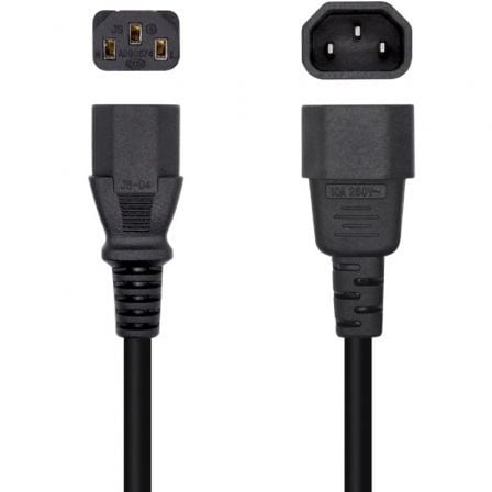 Cable Alimentación Aisens A132-0466/ C13 Hembra – C14 Macho/ Hasta 1500W/ 3m/ Negro | TecnoSoft art ais cab20a132 0466 1
