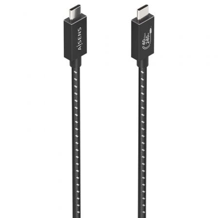Cable USB 4.0 Tipo-C Aisens A156-0866/ USB Tipo-C Macho – USB Tipo-C Macho/ Hasta 240W/ 40Gbps/ 50cm/ Gris | TecnoSoft art ais cab20a156 0866 1