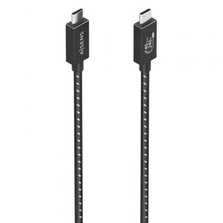 Cable USB 4.0 Tipo-C Aisens A156-0867/ USB Tipo-C Macho – USB Tipo-C Macho/ Hasta 240W/ 40Gbps/ 1m/ Gris | TecnoSoft art ais cab20a156 0867 1