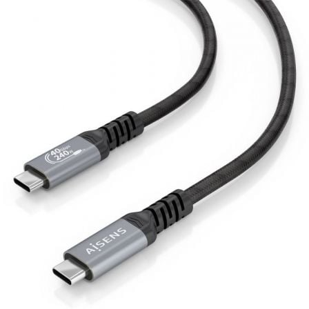 Cable USB 4.0 Tipo-C Aisens A156-0993/ USB Tipo-C Macho – USB Tipo-C Macho/ Hasta 240W/ 40Gbps/ 50cm/ Negro | TecnoSoft art ais cab20a156 0993 1