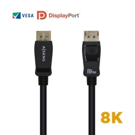 Cable DisplayPort 1.4 8K Aisens A149-0433/ DisplayPort Macho – DisplayPort Macho/ 3m/ Certificado/ Negro | TecnoSoft art ais cab20dp20a149 0433 1