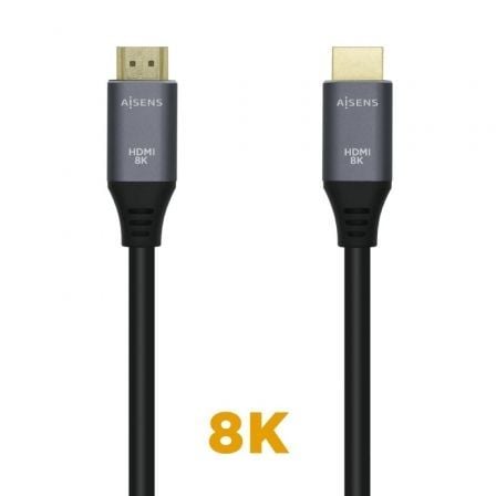 Cable HDMI 2.1 8K Aisens A150-0425/ HDMI Macho – HDMI Macho/ 50cm/ Gris Negro | TecnoSoft art ais cab20hdmi20a150 0425 1