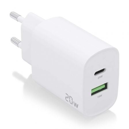 Cargador de Pared Aisens A110-0754/ 1xUSB Tipo-C/ 1xUSB/ 20W | TecnoSoft art ais carga20a110 0754 1
