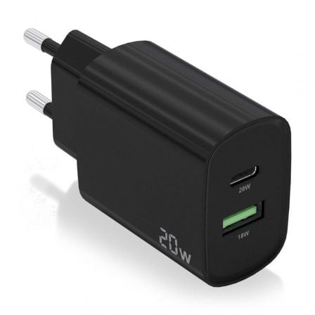 Cargador de Pared Aisens A110-0755/ 1xUSB Tipo-C/ 1xUSB/ 20W | TecnoSoft art ais carga20a110 0755 1