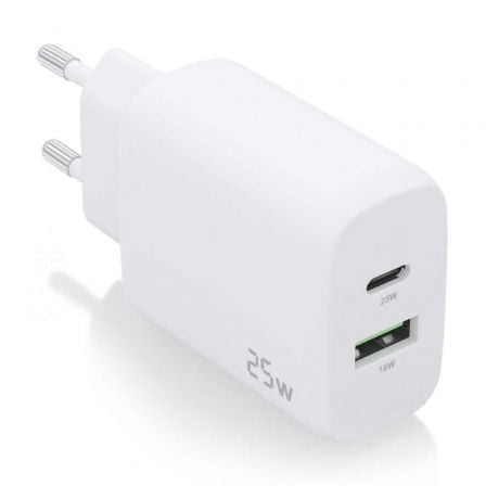 Cargador de Pared Aisens A110-0758/ 1xUSB Tipo-C/ 1xUSB/ 25W | TecnoSoft art ais carga20a110 0758 1