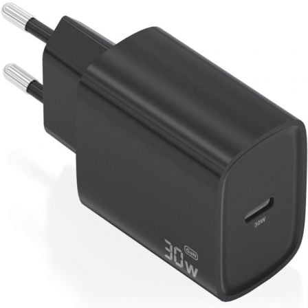 Cargador de Pared GaN Aisens A110-0951/ 1xUSB Tipo-C/ 30W/ Negro | TecnoSoft art ais carga20a110 0951 1