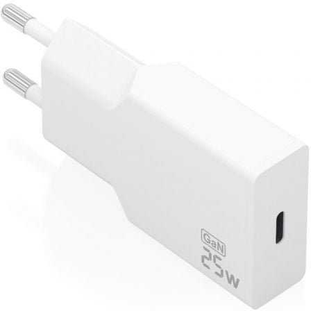 Cargador de Pared GaN Aisens A110-0999/ 1xUSB Tipo-C/ 25W/ Blanco | TecnoSoft art ais carga20a110 0999 1
