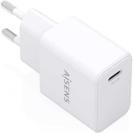 Cargador de Pared GaN Aisens A110-1023/ 1xUSB Tipo-C/ 20W/ Blanco | TecnoSoft art ais carga20a110 1023 1