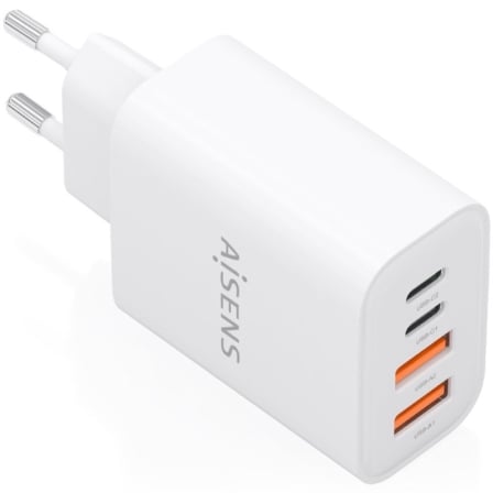 Cargador de Pared GaN Aisens A110-1027/ 2xUSB Tipo-C/ 2xUSB/ 32W/ Blanco | TecnoSoft art ais carga20a110 1027 1