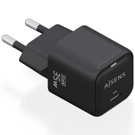 Cargador de Pared GaN Aisens ASCH-35W1P023-BK/ 1xUSB Tipo-C/ 35W | TecnoSoft art ais carga20asch 35w1p023 bk 1