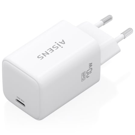 Cargador de Pared GaN Aisens ASCH-70W1P088-W/ 1xUSB Tipo-C/ 70W/ Blanco | TecnoSoft art ais carga20asch 70w1p088 w 1