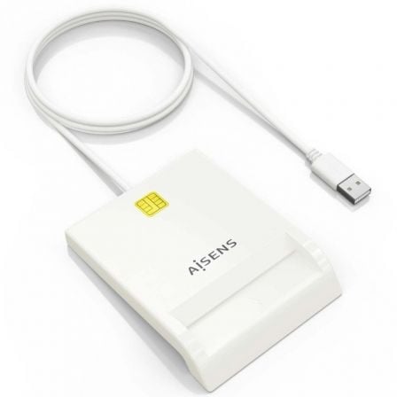 Lector de DNI y Tarjetas Aisens ASCR-SN07-W/ USB 2.0/ Blanco | TecnoSoft art ais dni20ascr sn07 w 1