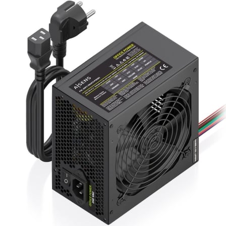 Fuente de Alimentación Aisens ASPC-500ATX-PSEBK/ 500W/ Ventilador 12cm | TecnoSoft art ais fuente20aspc 500atx psebk 1