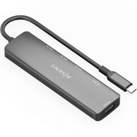 Docking USB Tipo-C Aisens ASUC-6P024-GR/ 1xHDMI 4K/ 3xUSB/ 1xLector Tarjetas/ Gris | TecnoSoft art ais hub asuc 6p024 gr 1