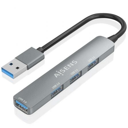 Hub USB 3.0 Aisens A106-0859/ 4xUSB/ Gris | TecnoSoft art ais hub20a106 0859 1