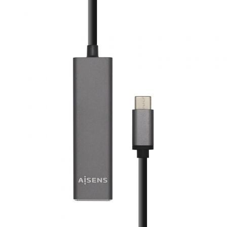 Hub USB Tipo-C Aisens A109-0403/ 4xUSB/ Gris | TecnoSoft art ais hub20a109 0403 1