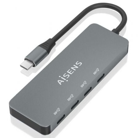 Hub USB Tipo-C Aisens A109-0695/ 4xUSB Tipo-C/ Gris | TecnoSoft art ais hub20a109 0695 1
