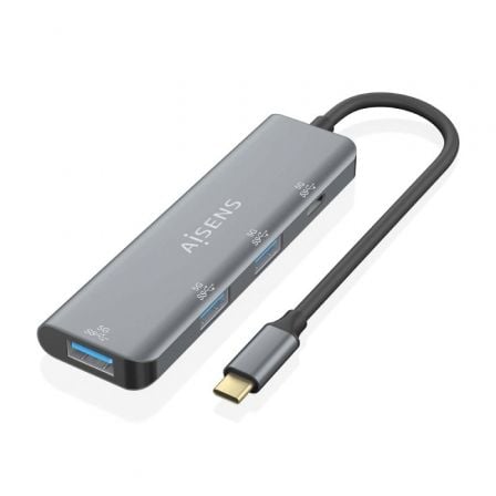 Hub USB Tipo-C Aisens A109-0762/ 3xUSB/ 1xUSB Tipo-C/ Gris | TecnoSoft art ais hub20a109 0762 1