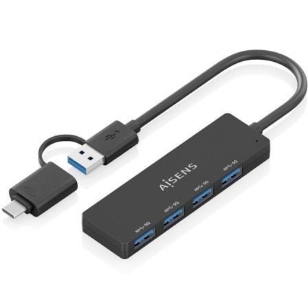 Hub USB Tipo-C + USB 3.1 Aisens A109-0987/ 4xUSB | TecnoSoft art ais hub20a109 0987 1