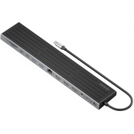 Docking USB Tipo-C Aisens ASUC-13P042-GR/ 2xUSB Tipo-C/ 1xUSB Tipo-C PD/ 2xUSB/ 2xHDMI/ 1xDisplayPort/ 1xLector de Tarjetas/ 1xJack 3.5mm/ 1xRJ45/Gris | TecnoSoft art ais hub20asuc 13p042 gr 1