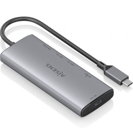 Docking USB Tipo-C Aisens ASUC-6P029-GR/ 1xHDMI 4K/ 1xUSB/ 2xUSB Tipo-C/ 1xLector de Tarjetas/ Gris | TecnoSoft art ais hub20asuc 6p029 gr 1