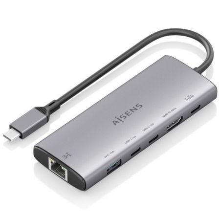 Docking USB Tipo-C Aisens ASUC-6P030-GR/ 1xHDMI 4K/ 1xUSB/ 2xUSB Tipo-C/ 1xRJ45/ 1xUSB Tipo-C PD/ Gris | TecnoSoft art ais hub20asuc 6p030 gr 1