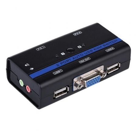 Conmutador KVM SVGA Aisens A111-0064/ 2PC con 1 sólo teclado y ratón | TecnoSoft art ais kvm20a111 0064 1