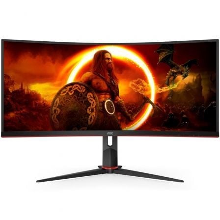 Monitor Gaming Ultrapanorámico Curvo AOC CU34G2XP/BK 34″/ WQHD/ 1ms/ 180Hz/ VA/ Negro | TecnoSoft art aoc m20cu34g2xp20bk 1