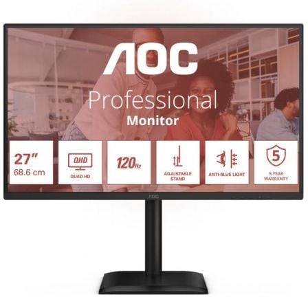 Monitor Profesional AOC Q27E4CV 27″/ QHD/ Multimedia/ Regulable en altura/ Negro | TecnoSoft art aoc m20q27e4cv 1