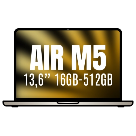 Apple Macbook Air 13,6″/ M5 10-Core CPU/ 16GB/ 512GB SSD/ 8-Core GPU/ Blanco Estrella | TecnoSoft art apl book air mdha4ybardera 1
