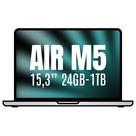 Apple Macbook Air 15,3″/ M5 10-Core CPU/ 24GB/ 1TB SSD/ 10-Core GPU/ Plata | TecnoSoft art apl book air mdvc4ybardera 1