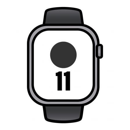 Apple Watch Series 11/ GPS/ 46mm/ Gris Espacial/ Correa Deportiva Negra (S/M) | TecnoSoft art apl watch mev04qlbardera 1