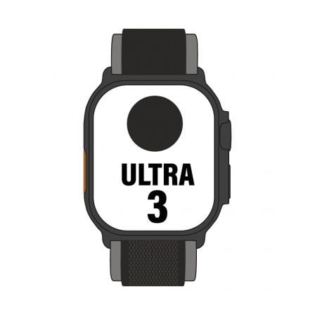 Apple Watch Ultra 3/ GPS/ Cellular/ 49mm/ Caja Titanio Negro/ Correa Trail Loop Negra S/M | TecnoSoft art apl watch20ultra20mf1d4qlbardera 1