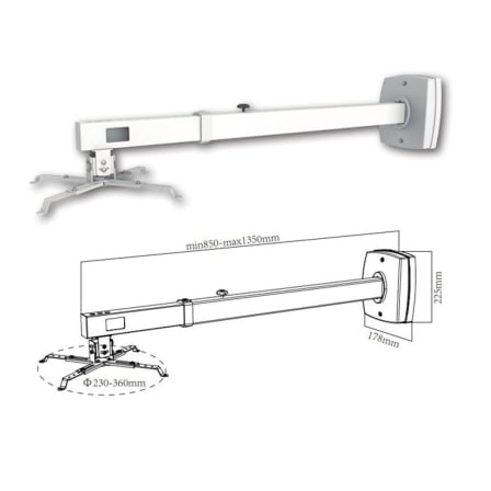Soporte de Pared para Proyector Approx appSV03P/ Extensible/ hasta 10kg | TecnoSoft art app soporte20appsv03p 1