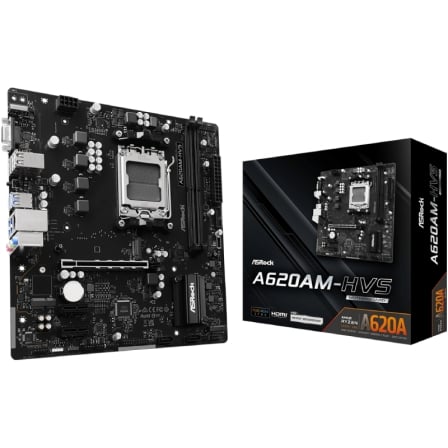 Placa Base Asrock A620AM-HVS/ DDR5/ PCIe 4.0/ Socket AM5/ Micro ATX | TecnoSoft art asr pb20a620am hvs 1